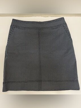 Talbots Navy and White Mini Skirt with Micro Print size 6